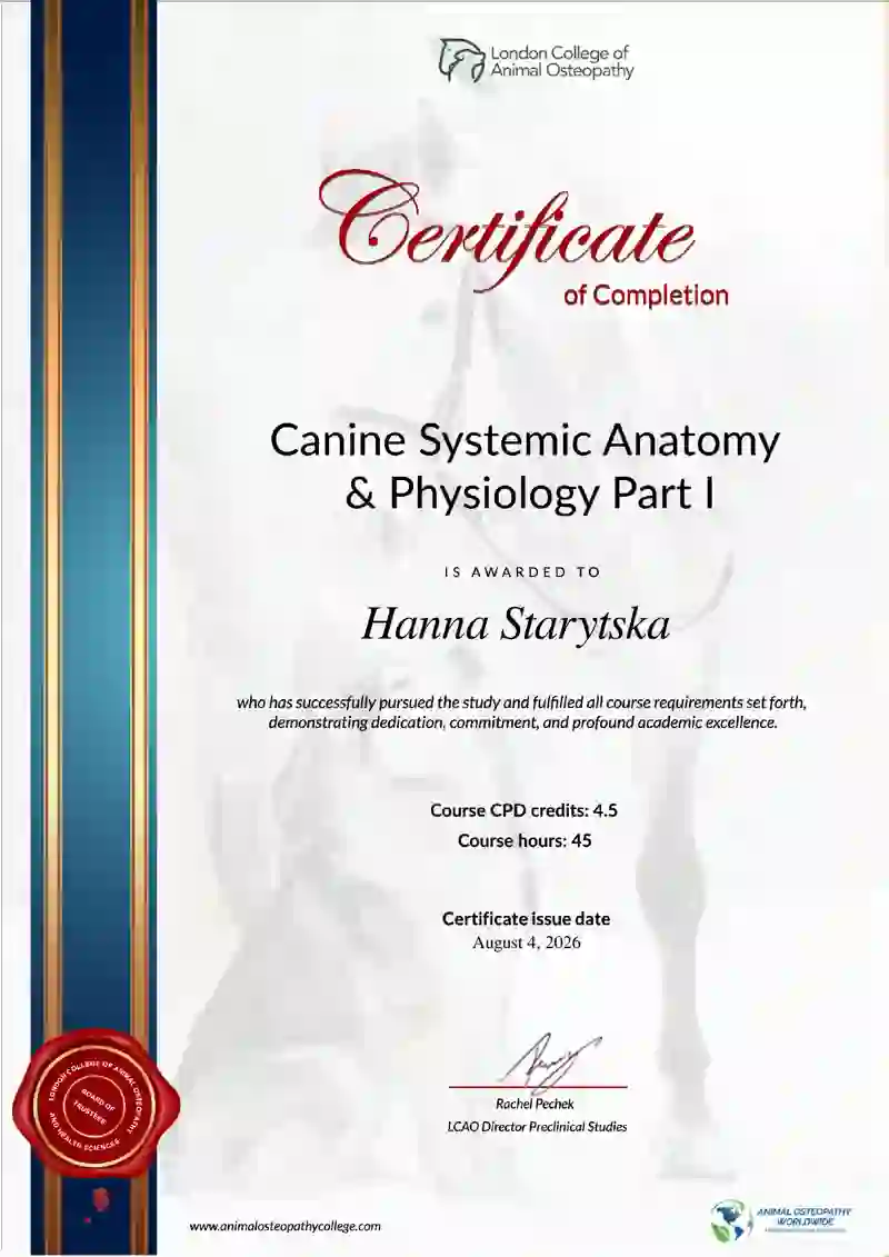 Canine Anatomy & Physiology I